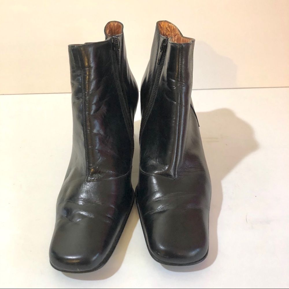 Vintage Rare ‘80s Charles Jordan CJBIS Ankle Kitty Heels Booties Black Size 7